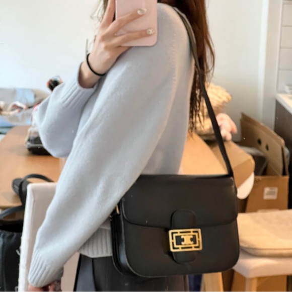 RARE Vintage CELINE Triomphe Boxcalf Shoulder Bag / CELINE Triomphe Bag - Picture 12 of 12